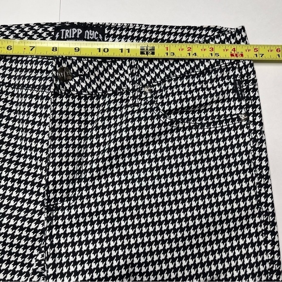 Tripp NYC Daang Goodman Houndstooth Skinny Pants Black & White 33x30 Size 9 - Picture 8 of 13